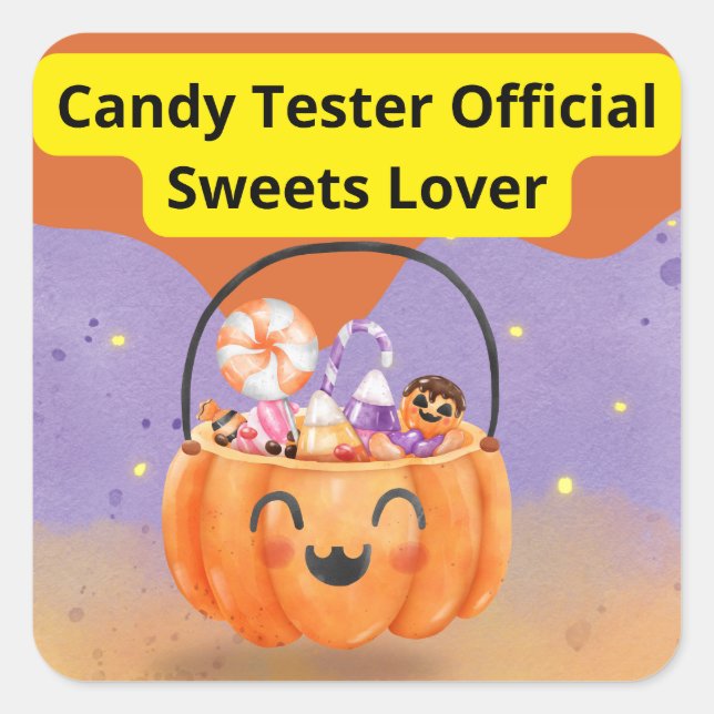 Candy Tester Official Sweets Lover Square Sticker (Front)