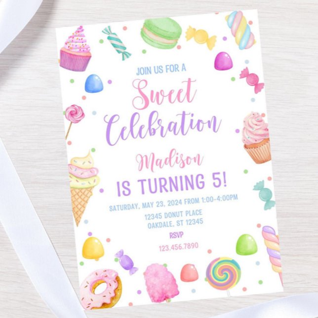 Candy theme Birthday Invitation template, Candylan (Creator Uploaded)