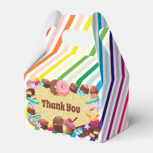 Candy theme, chocolate, golden ticket, rainbow  favour box