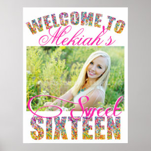 Candy Theme Sweet Sixteen Birthday WELCOME SIGN
