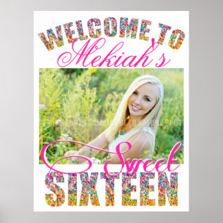 Candy Theme Sweet Sixteen Birthday WELCOME SIGN