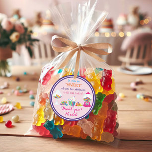 Candy Themed thank you party favour Classic Round Sticker