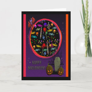 Candy, Tombstone and Jack o' Lanterns Card