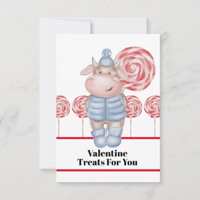 Candy Treats Just For You Valentine Card (Front)