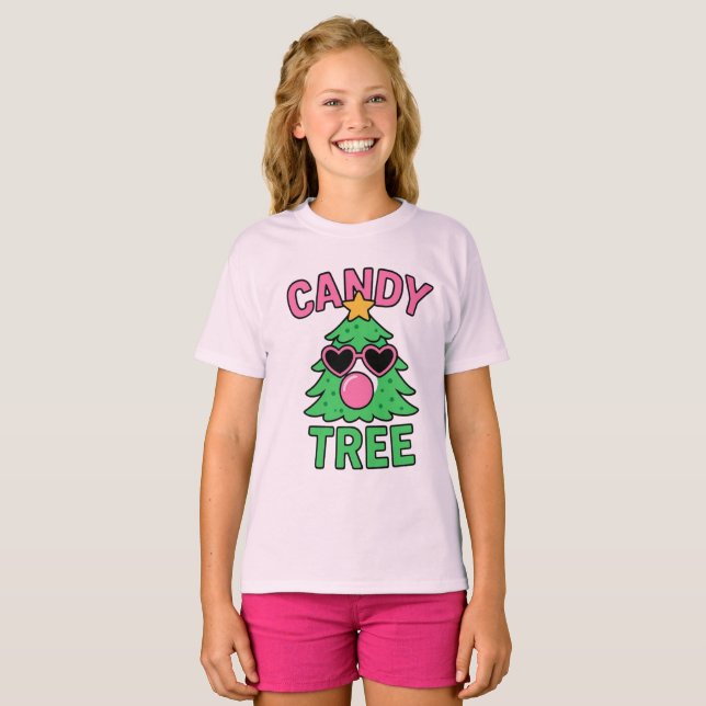 Candy Tree Bubblegum Christmas T-Shirt (Front Full)