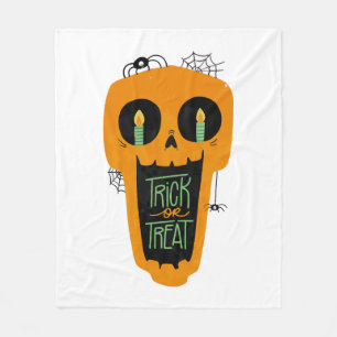Candy Trick or Treat Funny Pumpkin Halloween boys Fleece Blanket