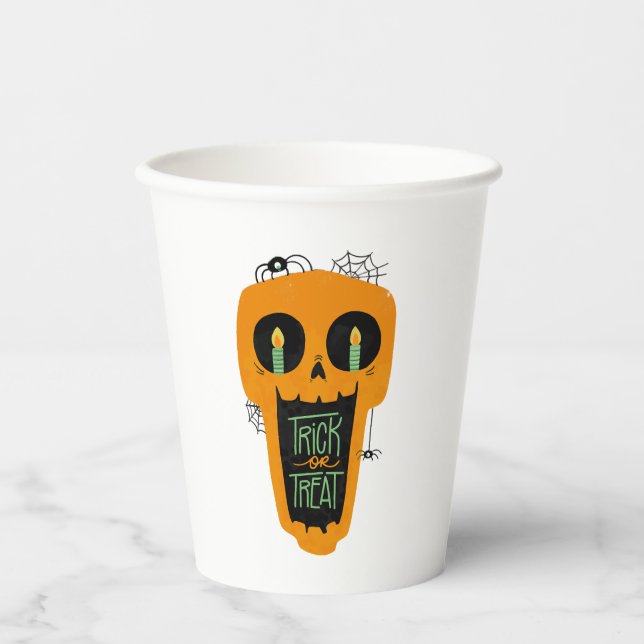 Candy Trick or Treat Funny Pumpkin Halloween boys Paper Cups (Front)