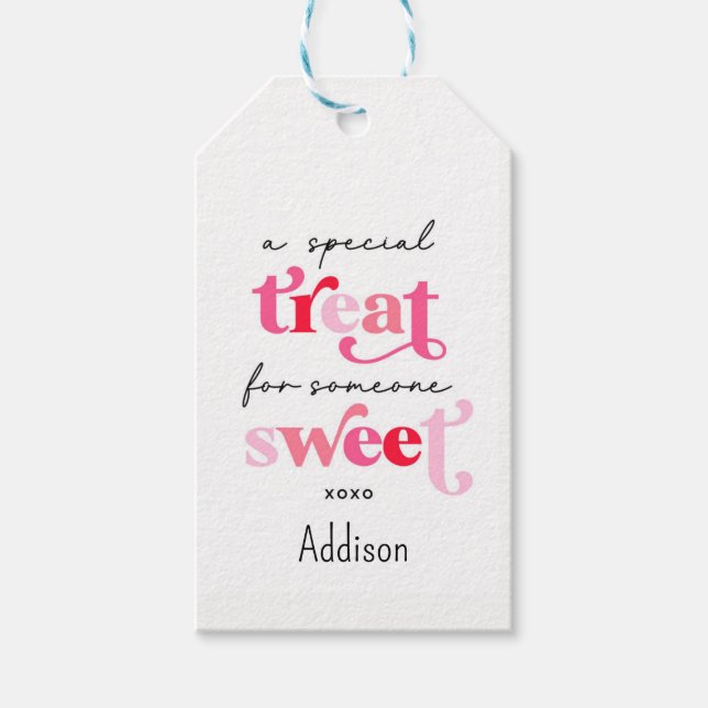 Candy Valentine favour tag, sweet treat favour tag (Front)