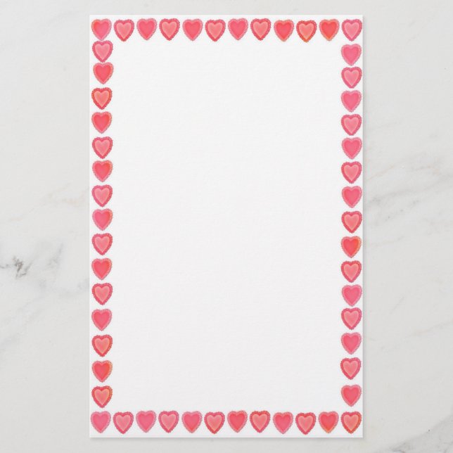 Candy Valentine Hearts Stationery (Front)