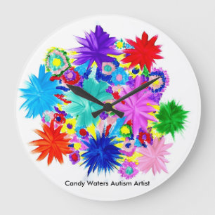 Candy Waters Autism Artist Large Clock