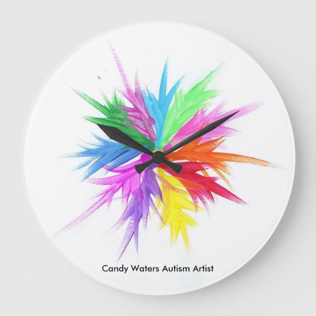 Candy Waters Autism Artist Large Clock (Front)