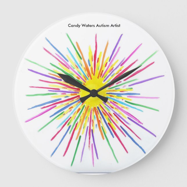 Candy Waters Autism Artist Large Clock (Front)