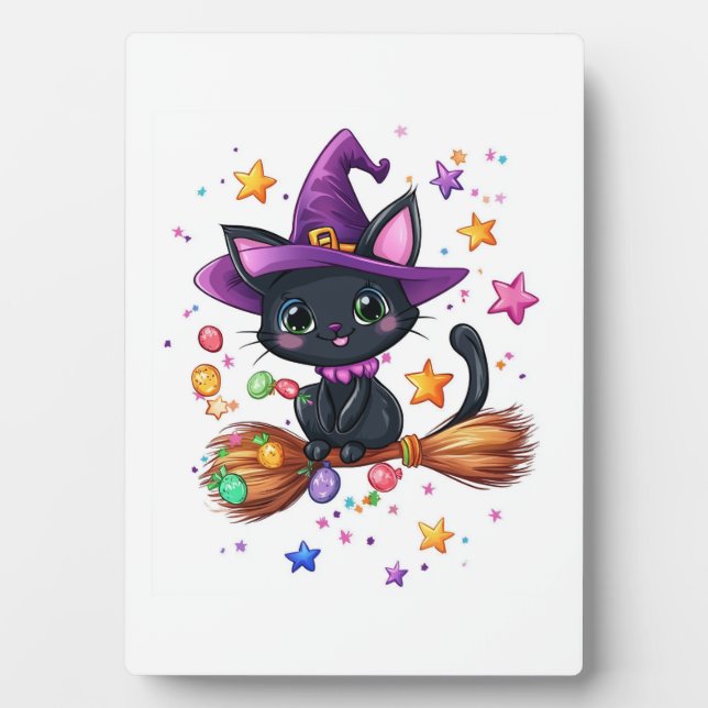 Candy Witch Cat Plaque (Front)
