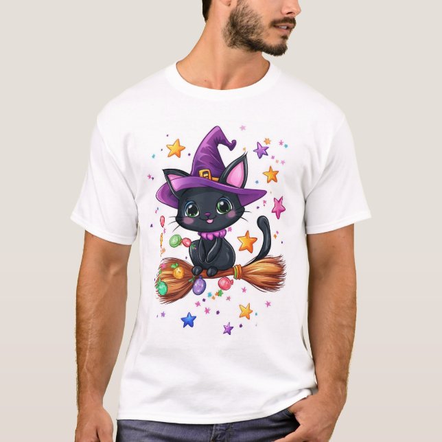 Candy Witch Cat T-Shirt (Front)