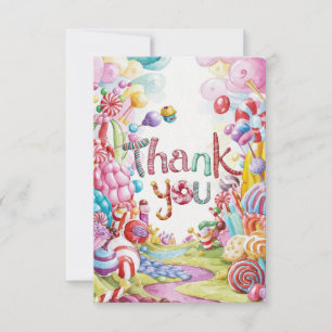 Candy Wonderland Candyland thank you card 
