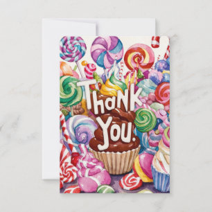 Candy Wonderland Candyland thank you card