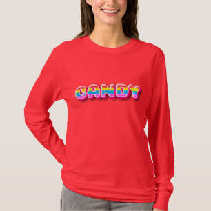 Candy Word Mark With Rainbow Stripes T-Shirt