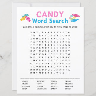 Candy Word Search Game