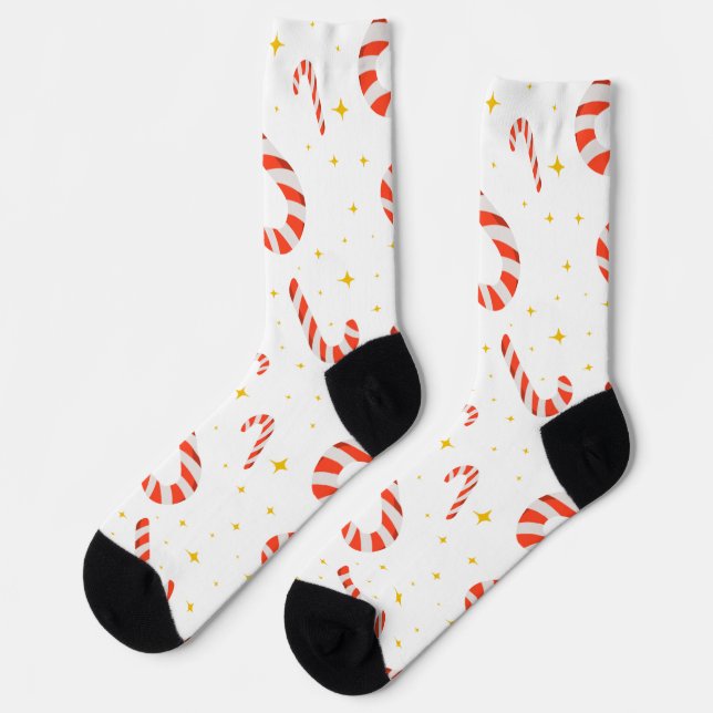 Candycane Christmas socks (Left)