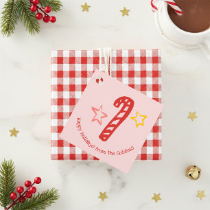 Candycane Doodle CHRISTMAS Holiday Gift To From Favour Tags