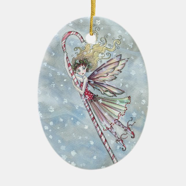 Candycane Fairy Christmas Ornament (Front)