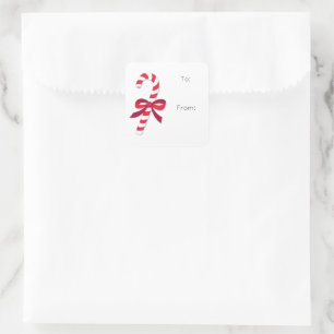 Candycane Festive Holiday Gift Wrap Sticker