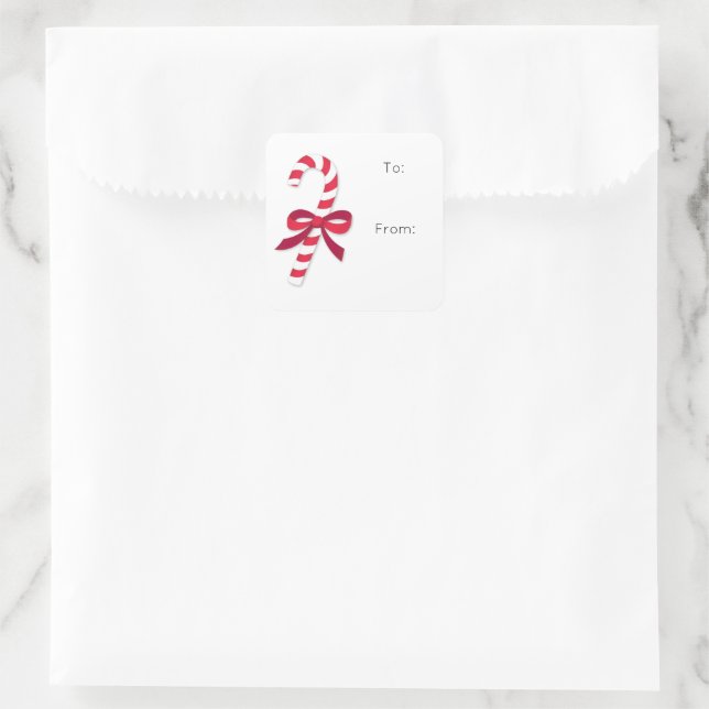 Candycane Festive Holiday Gift Wrap Sticker (Bag)