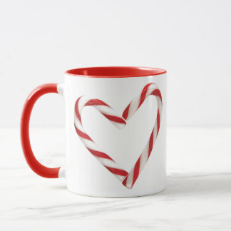 Candycane Heart Holiday Mug
