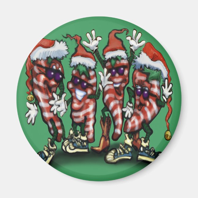 CandyCane Peppers Magnet (Front)