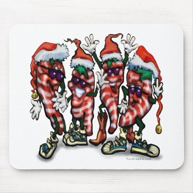 CandyCane Peppers Mouse Mat (Front)