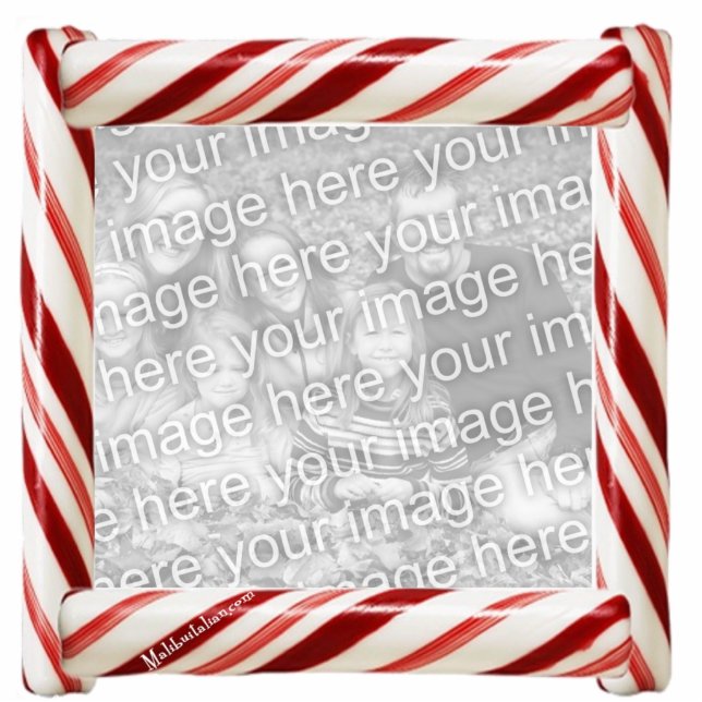 Candycane Photo Ornament Photo Sculpture Decoration (Front)