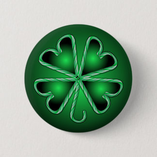 CANDYCANE SHAMROCK by SHARON SHARPE 6 Cm Round Badge