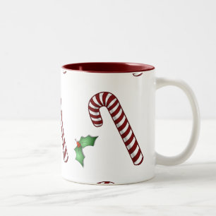 Candycanes and Holly Mug