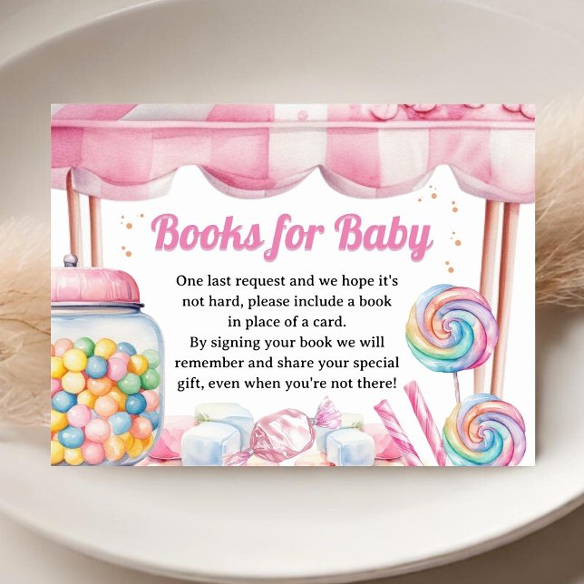 Candyland Baby Shower Books For Baby Enclosure Card (Creator Uploaded)