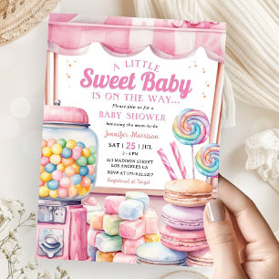 Candyland Baby Shower Girl Pink Sweet Invitation