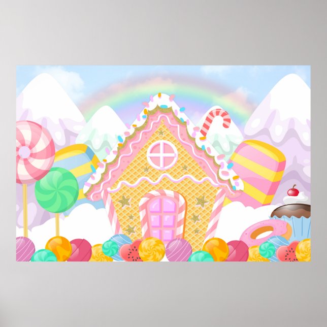 Candyland Backdrop  Candyland Theme backdrop Poster (Front)