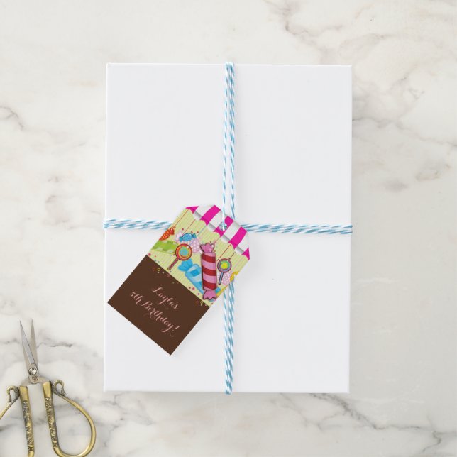 Candyland Birthday Party Favour tags (With Twine)