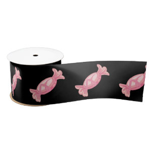 Candyland Black and Pink Satin Ribbon
