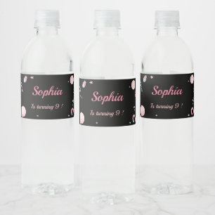 Candyland Black and Pink Water Bottle Label