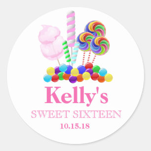 Candyland candy Theme Sweet 16 Favour Labels