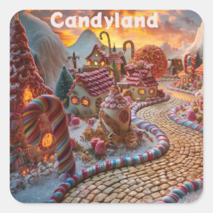Candyland fantasy square sticker