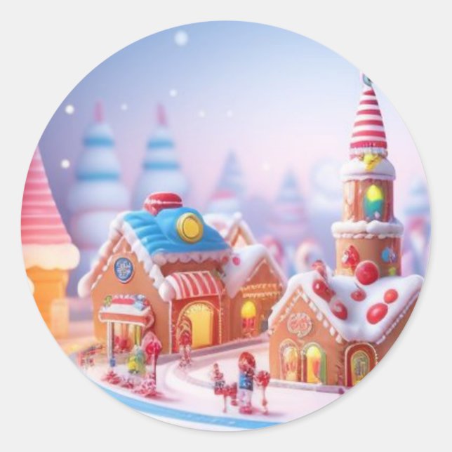 Candyland/Fantasy Town/Sticker Classic Round Sticker (Front)