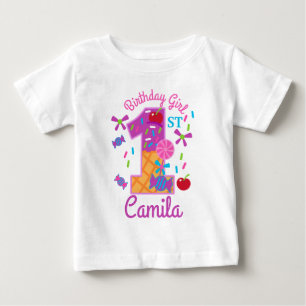 Candyland First Birthday lollipop Baby T-Shirt