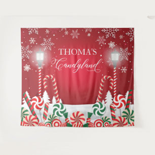 Candyland holidays christmas banner backdrop tapestry