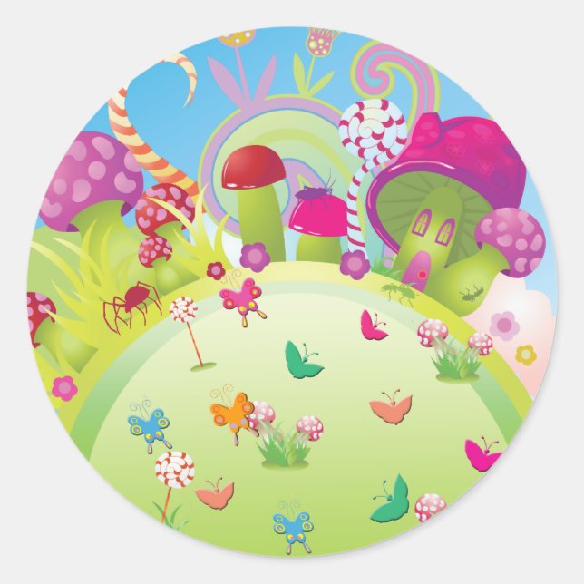 Candyland Magic Classic Round Sticker (Front)