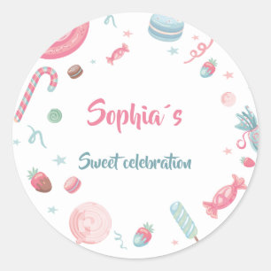 Candyland Party Decor Classic Round Sticker