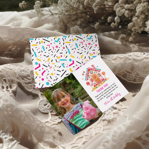 Candyland Sweet Celebration Kids Birthday Part Thank You Card