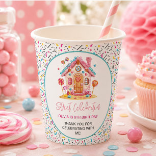 Candyland Sweet Celebration Kids Birthday Party Paper Cups