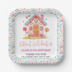Candyland Sweet Celebration Kids Birthday Party Paper Plate