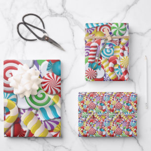 Candyland Trio Wrapping Paper Sheet